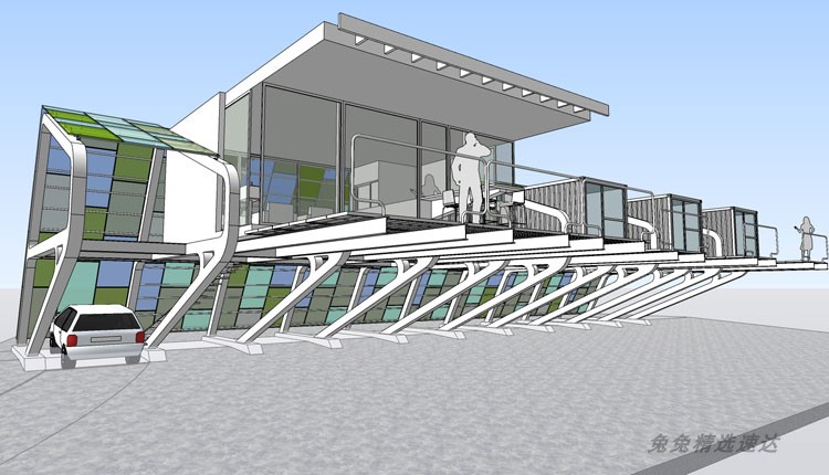 SU草图大师集装箱改造建筑模型sketchup别墅景观设计组件素材 第11张