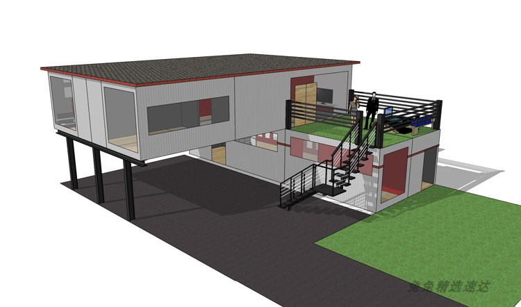 SU草图大师集装箱改造建筑模型sketchup别墅景观设计组件素材 第13张
