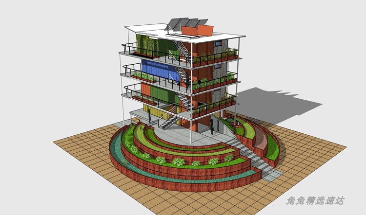 SU草图大师集装箱改造建筑模型sketchup别墅景观设计组件素材 第15张