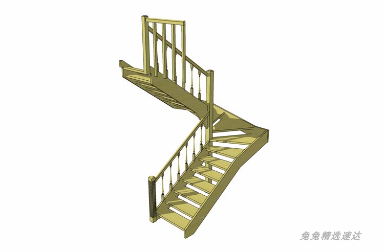 现代旋转楼梯su模型楼梯扶手su模型螺旋楼梯su中式欧式楼梯模型 第11张