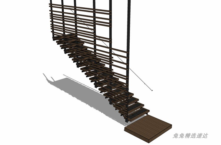 现代旋转楼梯su模型楼梯扶手su模型螺旋楼梯su中式欧式楼梯模型 第13张