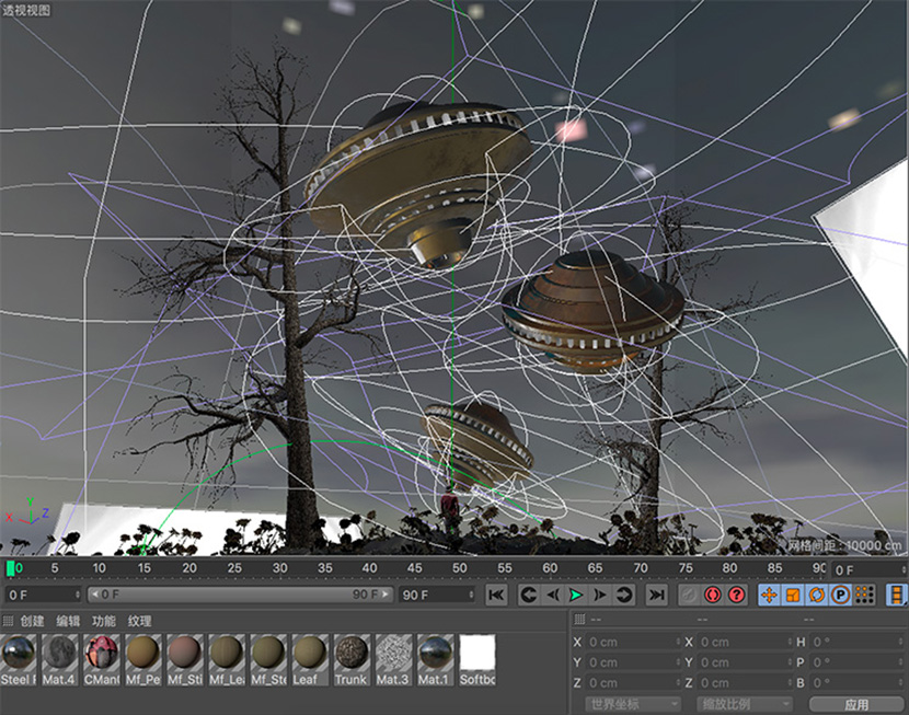C4D外星飞船UFO创意科幻场景工程创意场景3D模型素材CY192 第2张