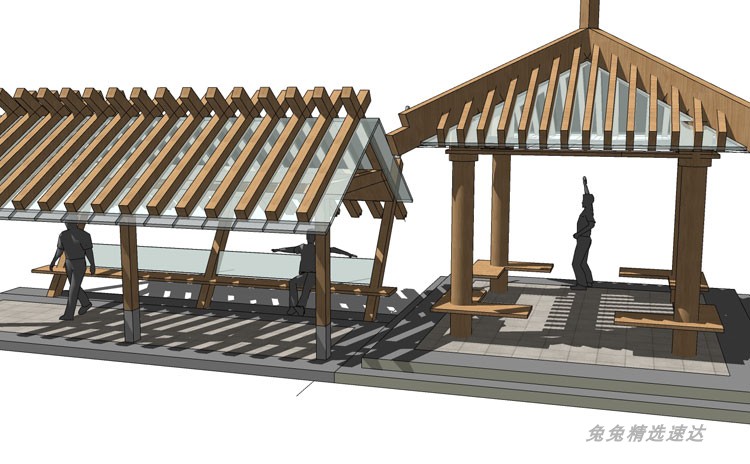 SU素材草图大师古建筑亭廊古亭古廊传统中式模型合集 第6张