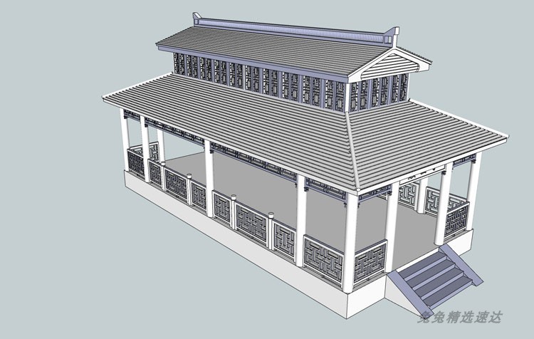 SU素材草图大师古建筑亭廊古亭古廊传统中式模型合集 第8张