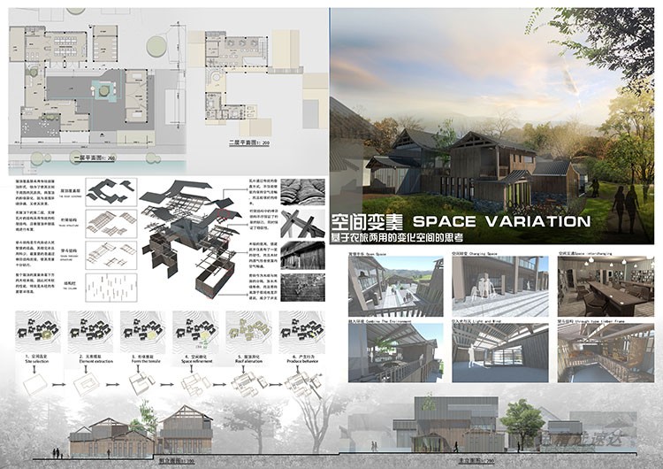 2019建筑设计a1排版psd毕业生作品ps展板模板A0 A1 PSD源文件素材 第7张