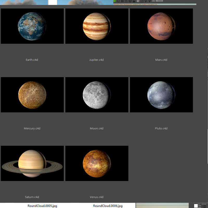 太阳系8个星球C4D模型预设带贴图Planetarium lib4d格式预设