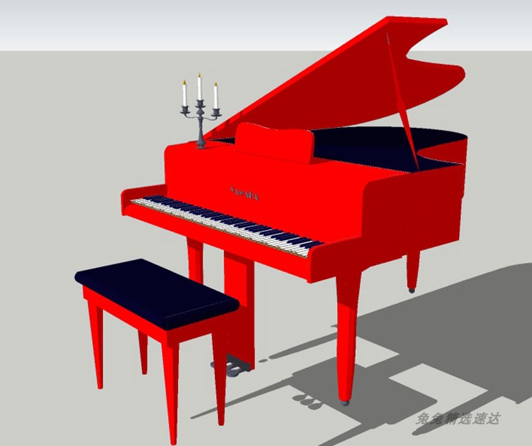 sketchup草图大师钢琴su模型乐器piano模型su素材合集电子琴草图 第6张