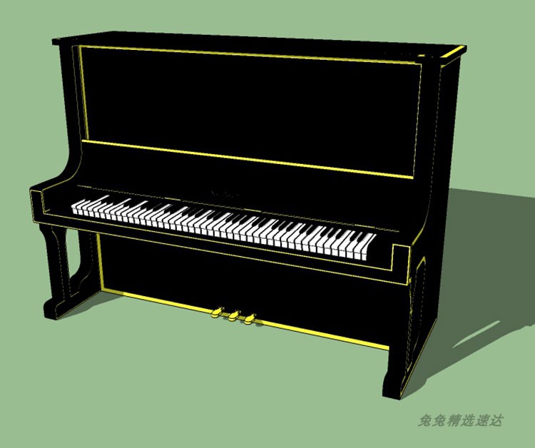 sketchup草图大师钢琴su模型乐器piano模型su素材合集电子琴草图 第11张