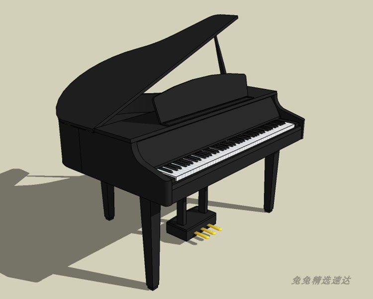 sketchup草图大师钢琴su模型乐器piano模型su素材合集电子琴草图 第10张