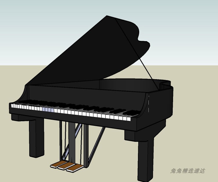 sketchup草图大师钢琴su模型乐器piano模型su素材合集电子琴草图 第12张