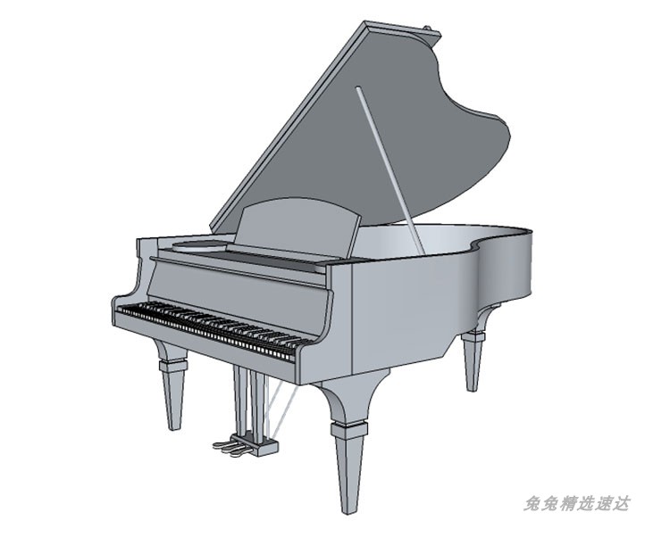 sketchup草图大师钢琴su模型乐器piano模型su素材合集电子琴草图 第16张