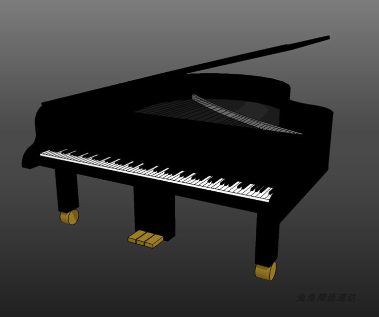 sketchup草图大师钢琴su模型乐器piano模型su素材合集电子琴草图 第14张