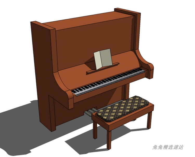 sketchup草图大师钢琴su模型乐器piano模型su素材合集电子琴草图 第15张