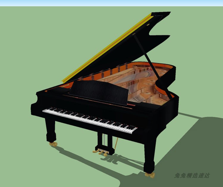 sketchup草图大师钢琴su模型乐器piano模型su素材合集电子琴草图 第18张