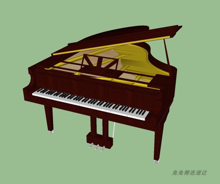 sketchup草图大师钢琴su模型乐器piano模型su素材合集电子琴草图 第20张