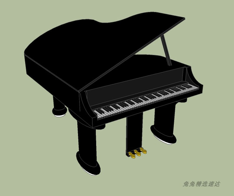 sketchup草图大师钢琴su模型乐器piano模型su素材合集电子琴草图 第19张