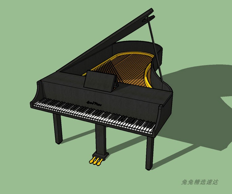 sketchup草图大师钢琴su模型乐器piano模型su素材合集电子琴草图 第21张