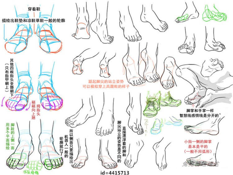 腿部脚足速写动态线稿绘画资料图片集 人体绘画教程参考素材 第20张