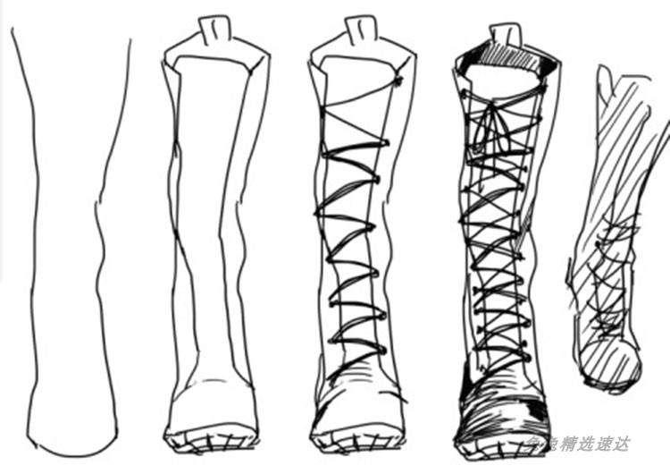 腿部脚足速写动态线稿绘画资料图片集 人体绘画教程参考素材 第26张