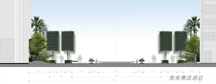 PS建筑园林景观剖面图立面图植物人物材质彩色后期素材PSD分层 第5张