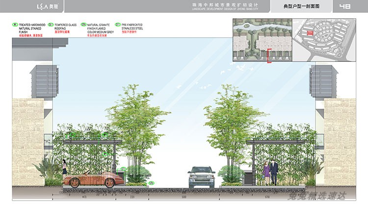 PS建筑园林景观剖面图立面图植物人物材质彩色后期素材PSD分层 第7张