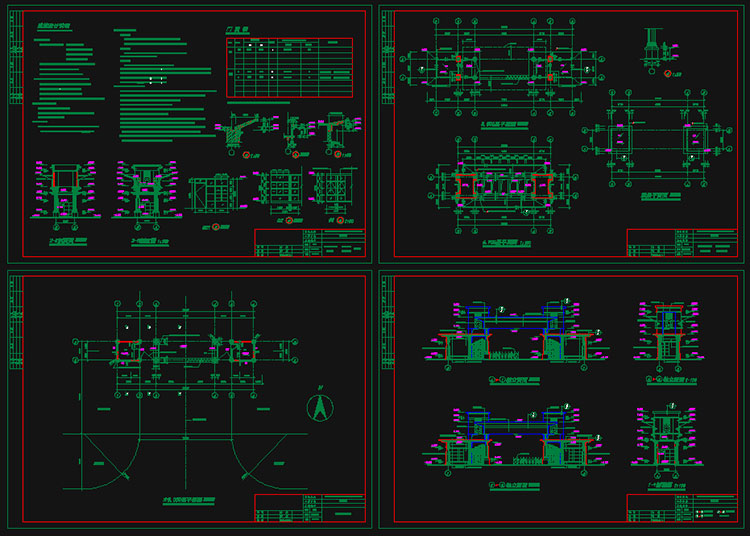 建筑小区公园厂房大门入口住宅CAD施工图纸 学校工厂围墙设计素材 第14张