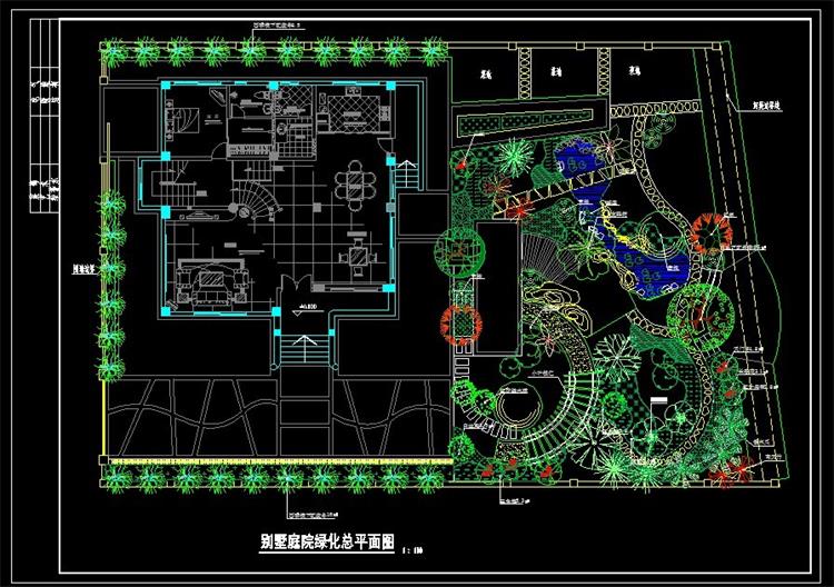 私人别墅小庭院景观设计方案CAD平面施工图纸花园绿化造景素材 第15张