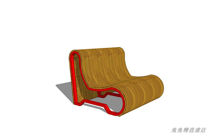 草图大师创意坐凳子SU模型现代异形树池长凳座椅商业广场景观小品 第10张