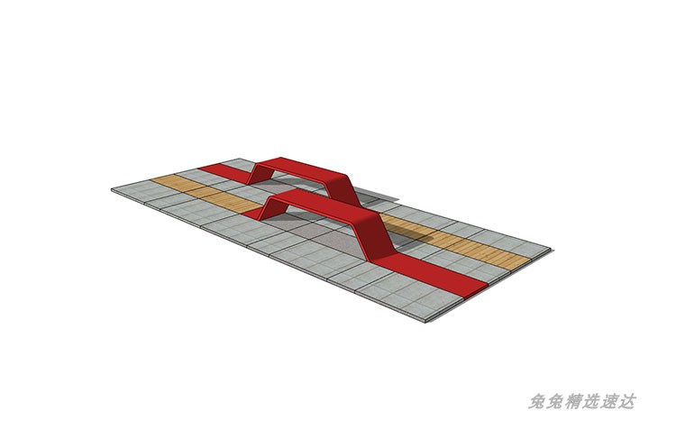 草图大师创意坐凳子SU模型现代异形树池长凳座椅商业广场景观小品 第14张