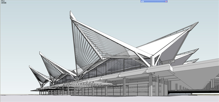 交通车站机场火车站公交客运建筑设计SU模型SketchUp草图大师模型 第9张