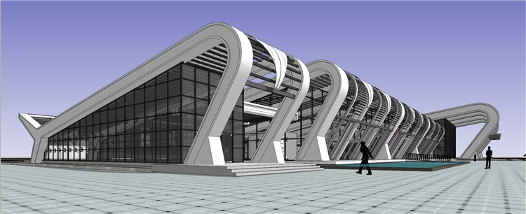 交通车站机场火车站公交客运建筑设计SU模型SketchUp草图大师模型 第12张