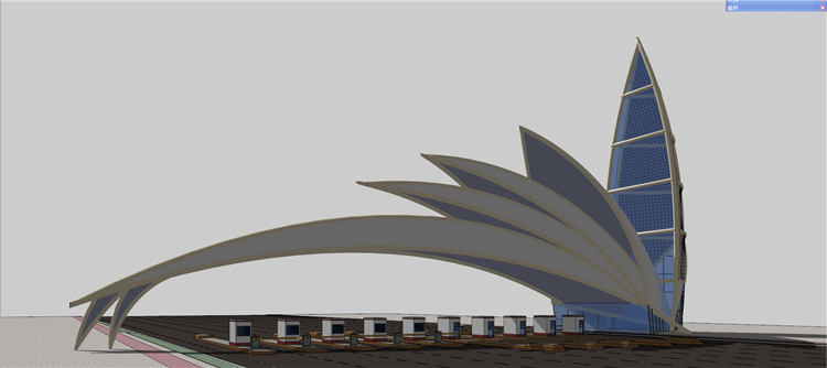 交通车站机场火车站公交客运建筑设计SU模型SketchUp草图大师模型 第14张