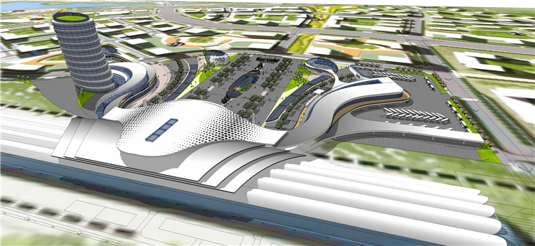 交通车站机场火车站公交客运建筑设计SU模型SketchUp草图大师模型 第18张