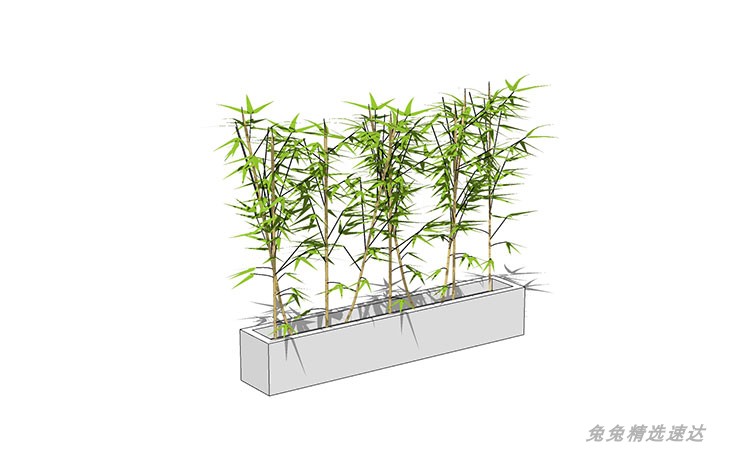 中式日式枯山水庭院植物竹子盆栽小品sketchup景观SU模型 第14张