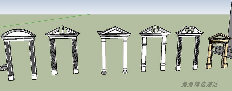 SU欧式罗马柱子门框组件模型素材SketchUp草图大师室内建筑构件3D 第16张
