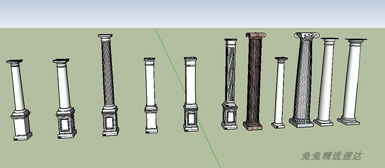 SU欧式罗马柱子门框组件模型素材SketchUp草图大师室内建筑构件3D 第19张