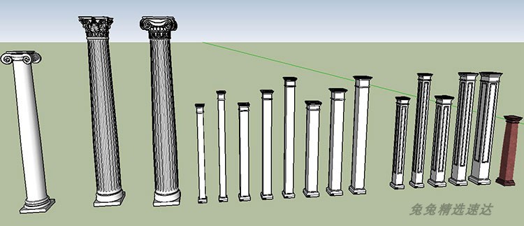 SU欧式罗马柱子门框组件模型素材SketchUp草图大师室内建筑构件3D 第20张