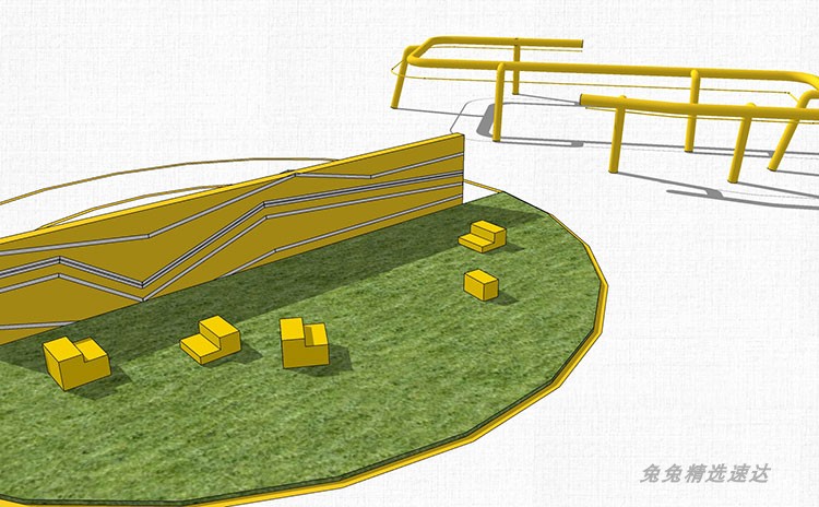 sketchup创意国外景观儿童游乐设施器械乐园运动SU草图大师模型 第7张