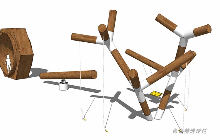 sketchup创意国外景观儿童游乐设施器械乐园运动SU草图大师模型 第14张