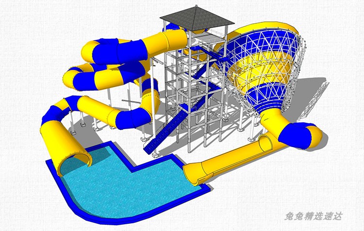 sketchup创意国外景观儿童游乐设施器械乐园运动SU草图大师模型 第16张