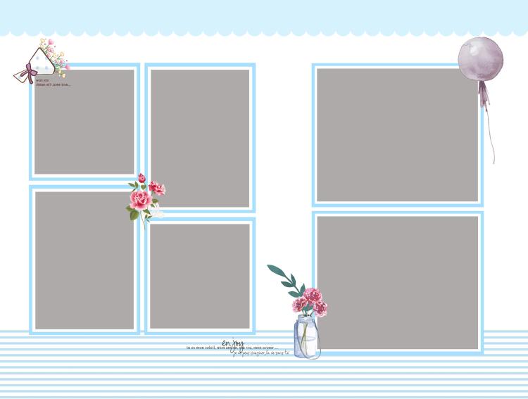 儿童模板psd竖板版4张5张多照片可爱相册模板影楼ps设计素材 第11张