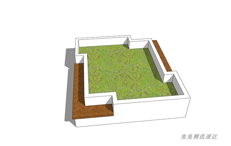 草图大师树池种植池花池座椅SU模型方形圆形异形景观新中式商业街 第23张