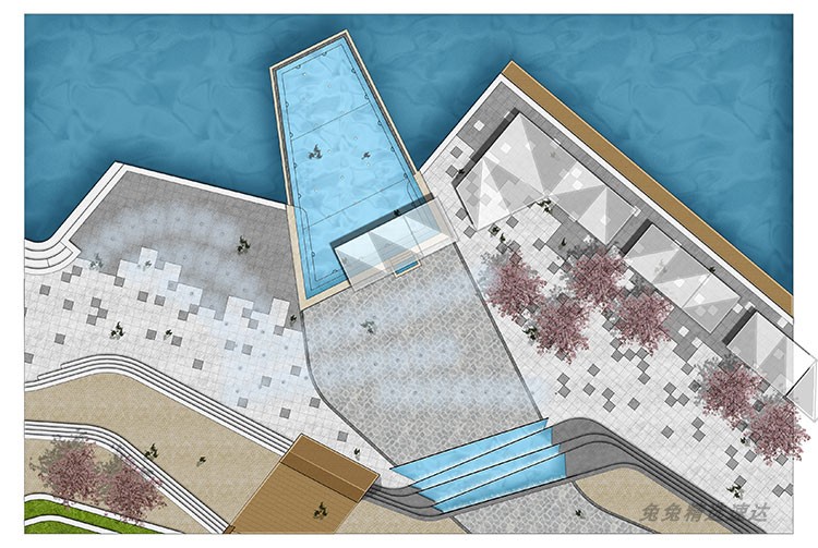 公园滨水湿地效果图PSD分层素材高清国际竞赛风格园林景观设计 第15张