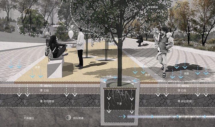 国外景观园林PS立面图剖面图PSD海绵城市效果图素材竞赛分析图 第5张