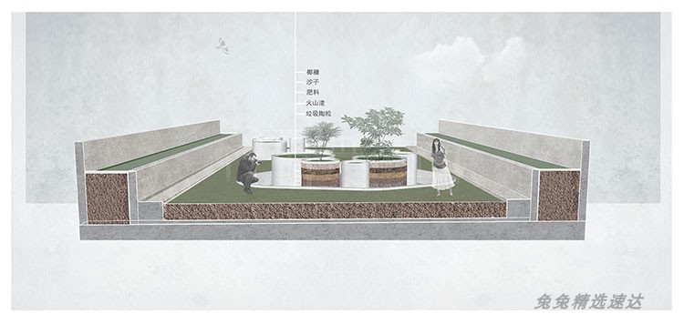 国外景观园林PS立面图剖面图PSD海绵城市效果图素材竞赛分析图 第10张