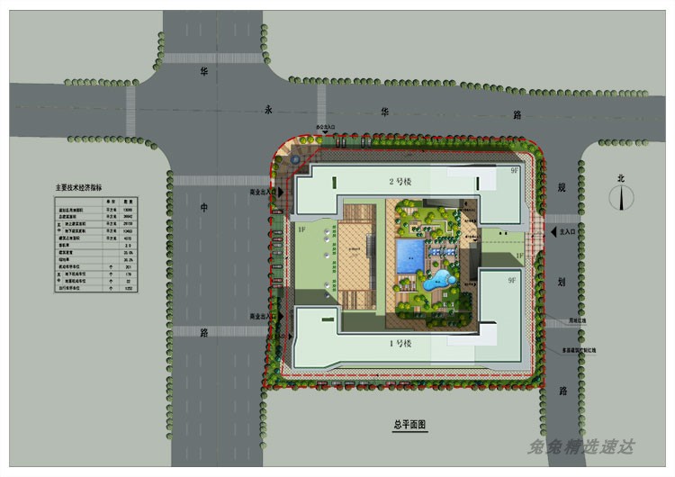 ps素材居住区小区景观规划平面图psd分层源文件彩平 园林景观设计 第19张