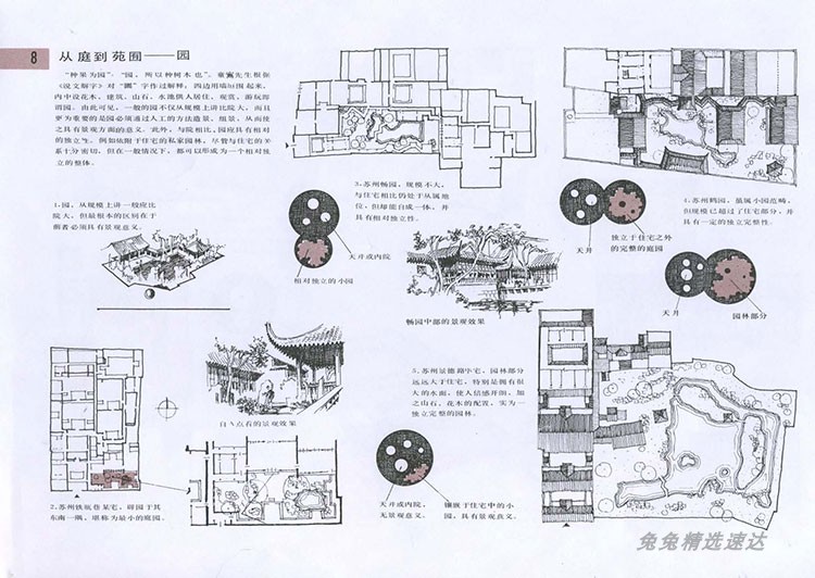 中国古典园林分析 高清jpg 留园拙政园狮子林颐和园平面立面 第9张