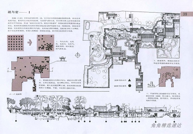 中国古典园林分析 高清jpg 留园拙政园狮子林颐和园平面立面 第17张