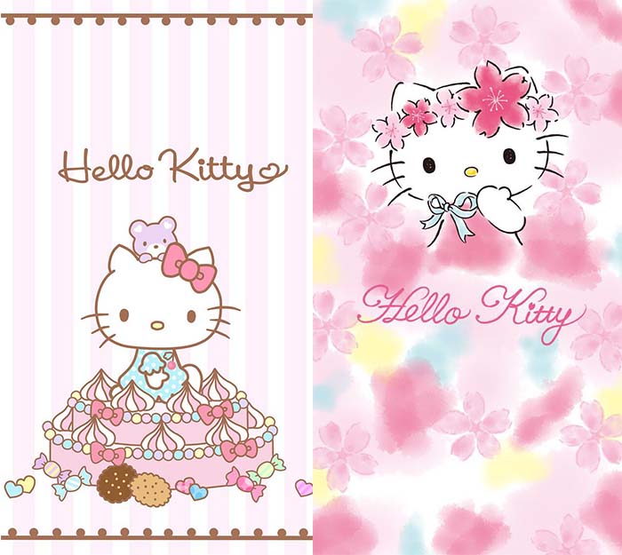 可爱卡通软妹子Hello kitty手机壁纸聊天背景待机锁屏图片素材 第16张