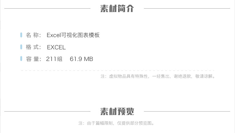 可视化图表素材 Excel模板办公表格多彩数据自动生成提高效率 第4张